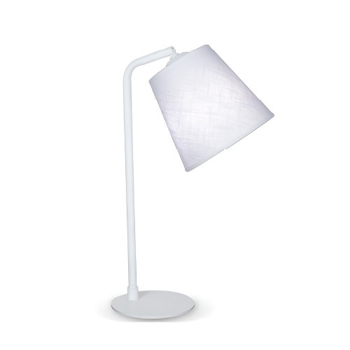 VELADOR BLANCO E27 C/PANTALLA LINO EGIPCIO